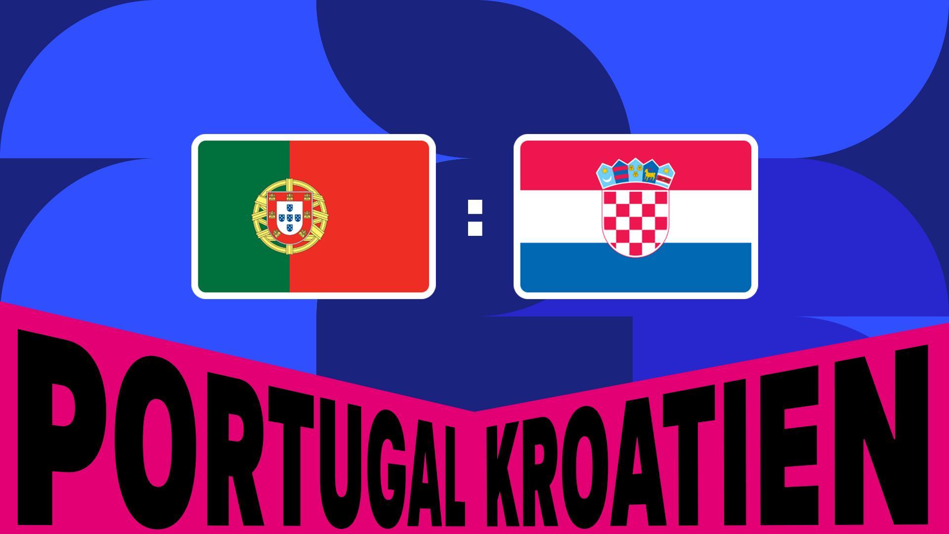 Werbemotiv mit den Flaggen von Portugal und Kroatien.